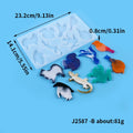 Marine Terrestrial Animals Silicone Keychain Mold DIY Amphibians Pendant Necklace Jewelry Craft Making Epoxy Resin Mould Zpaxo black