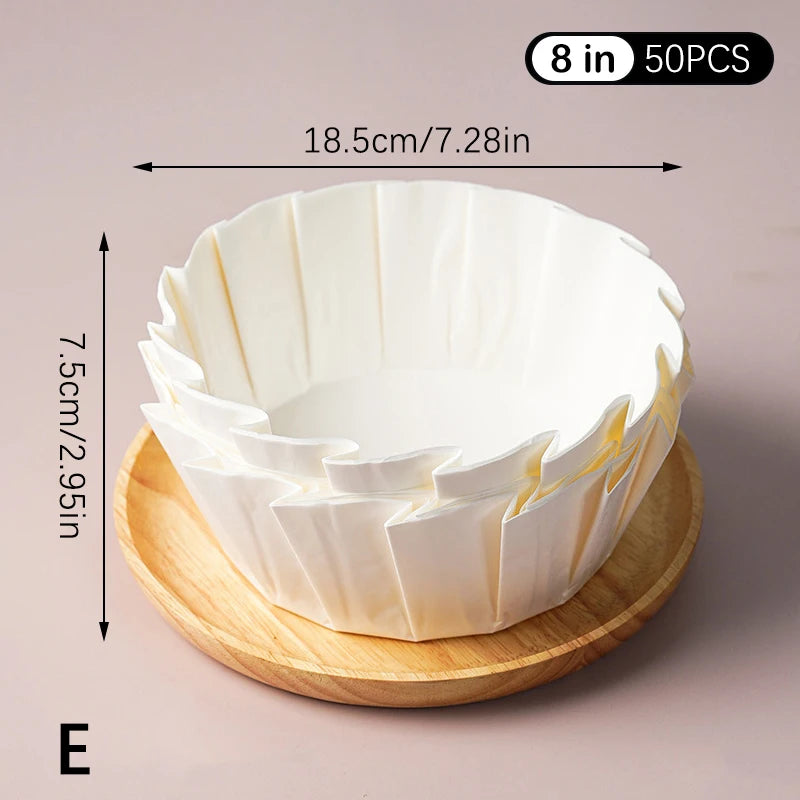 50Pcs 3.5/4/5/6/8inch Muffin Cake Mold Paper Cup Foldless Cupcake Liner Baking Cup For Wedding Party Oilproof Cake Wrap Zpaxo E