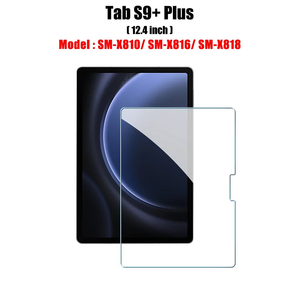 9H Tempered Glass Tablet Full Screen Protector For Samsung Galaxy Tab S6 Lite A8 A9 Plus S7 FE S8 Plus S9 FE+ 12.4inch 2023 Film Zpaxo Tab S9 Plus