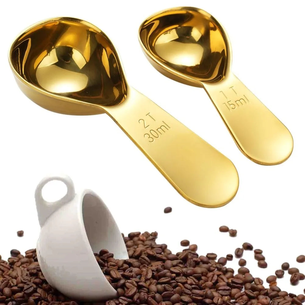 Stainless Steel Coffee Scoop Scoops Short Handle Tablespoon Measuring Zpaxo