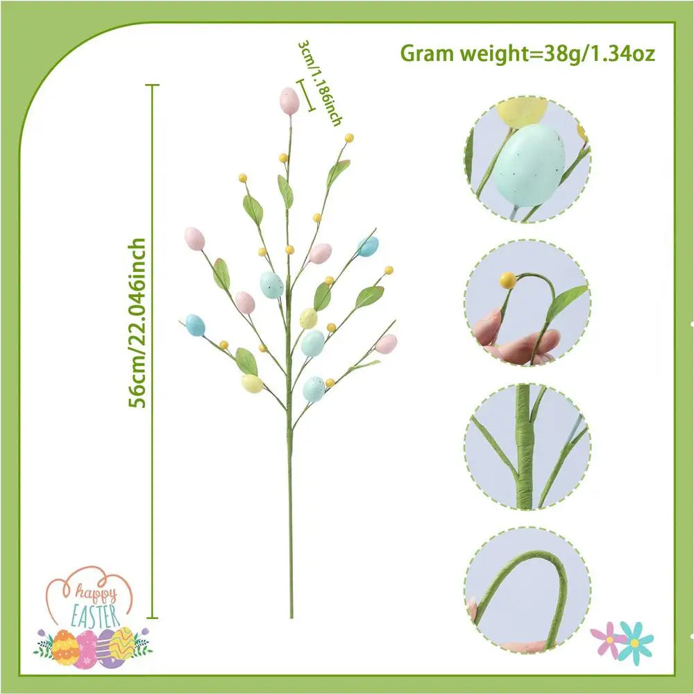 Easter Artificial Flowers Foam Spring Stems Eggs Fake Flower