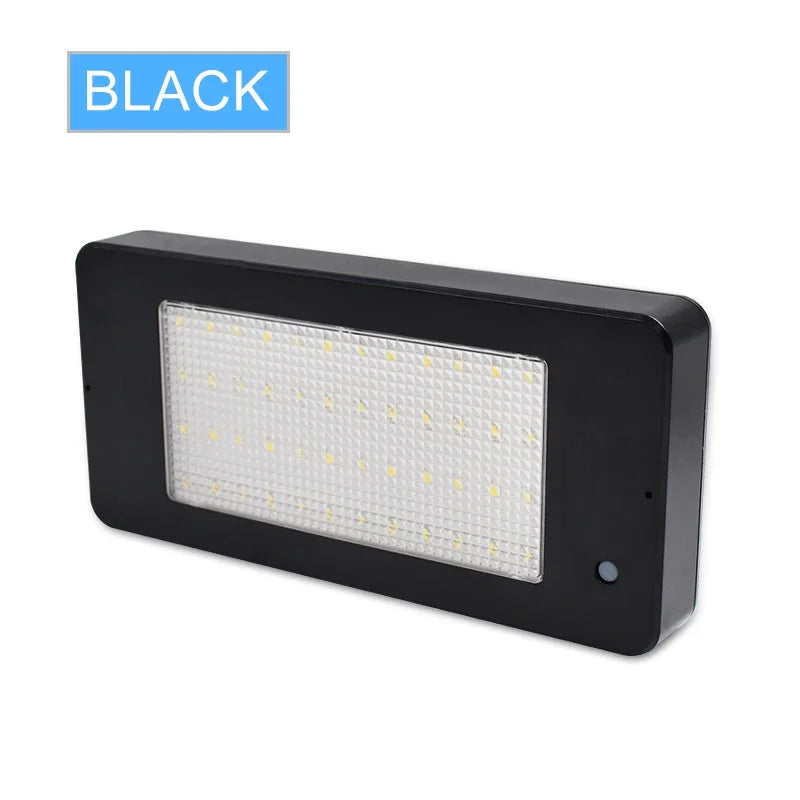 Solar Wall Lights Outdoor Garden Waterproof Solar Panel Lamp Radar Sensor LED Lights Lighting Security Spotlights for Patio Yard Zpaxo Black-White China Mainland