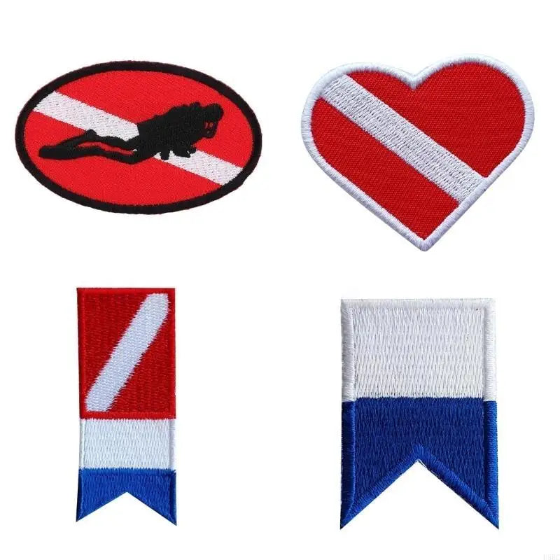 Dive Diver Embroidered Patches Diving Dive Flag Sewing on Flag Zpaxo