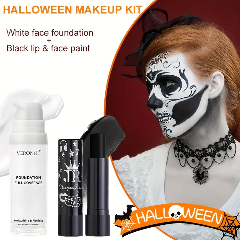 White Liquid Foundation Black Lipstick Makeup Pure Cream Creamy Stick Zpaxo