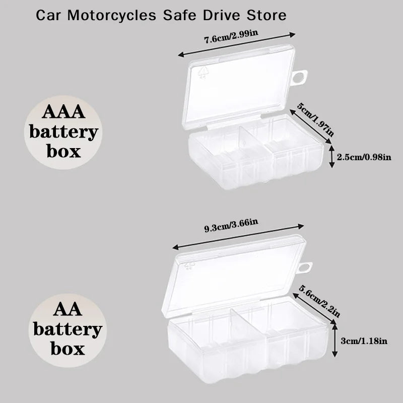 CM6-Compartment Transparent Battery Storage Case Durable Hard-plastic