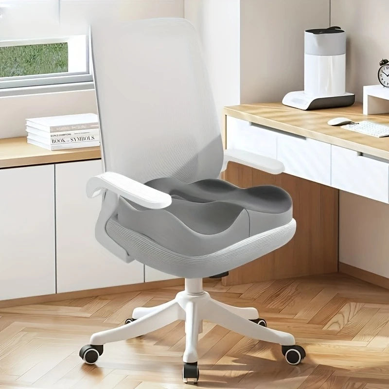 Memory Foam Seat Cushion Ergonomic Design Central Groove Suitable Zpaxo Light Grey