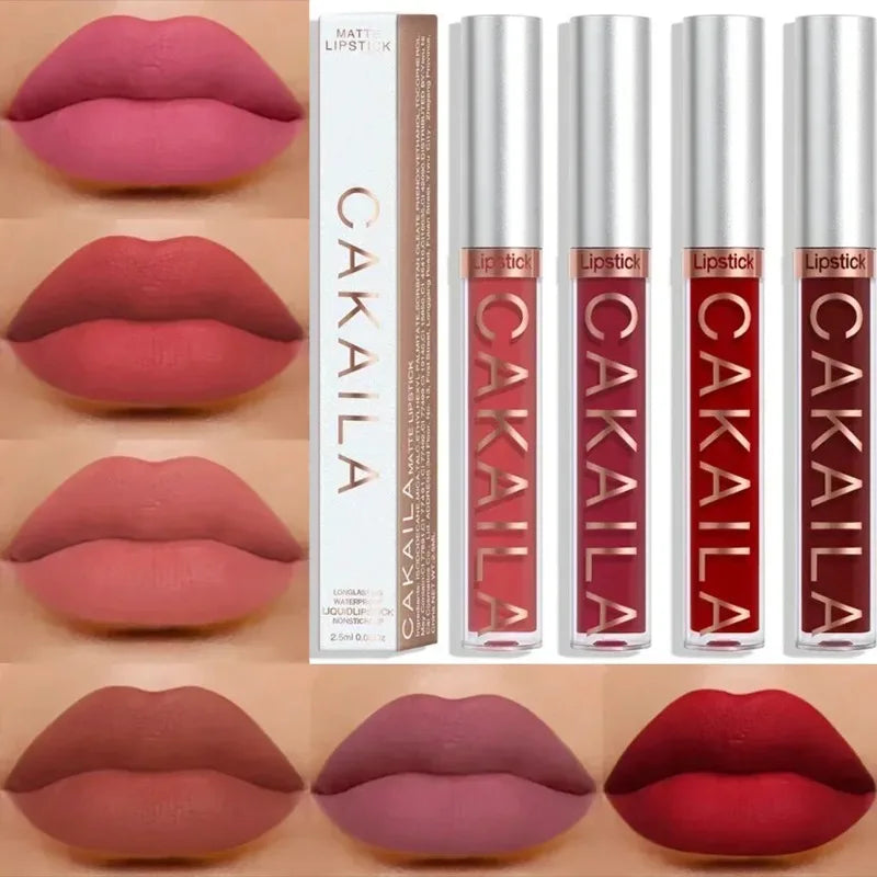 18-Color Dark Red Lip Gloss Matte Velvet Long-lasting Waterproof