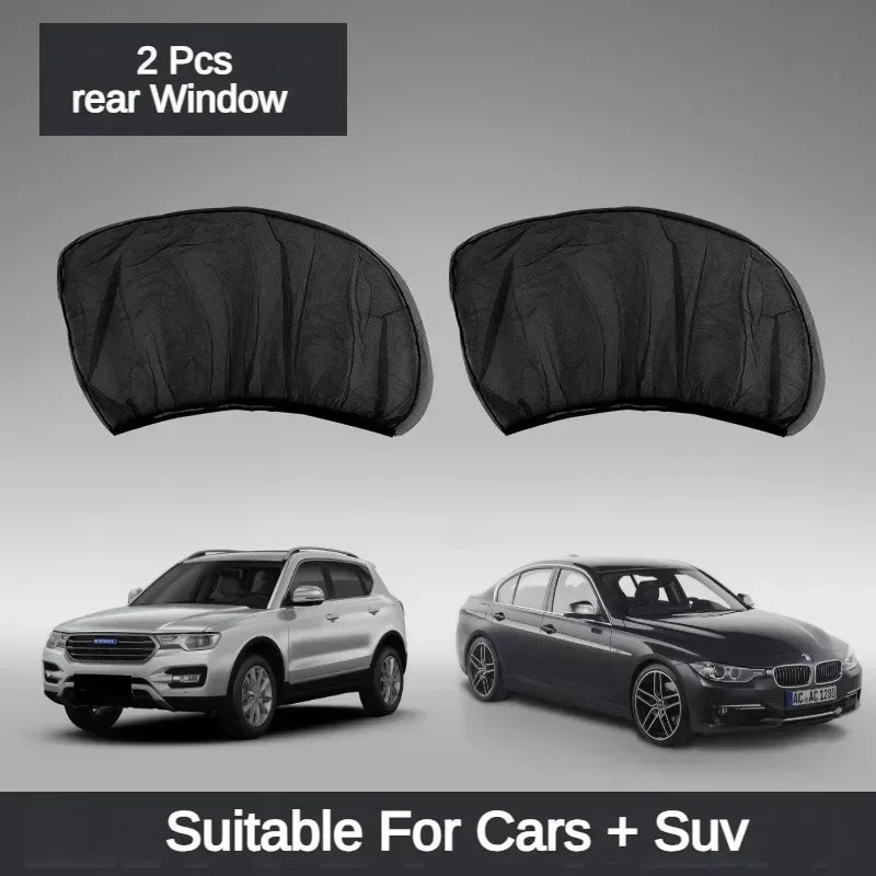 Car Side Window Sunshade – UV Mesh Curtain 2-Pack | SUV & Car