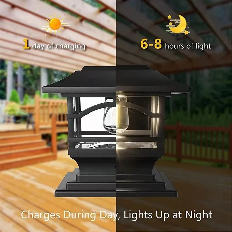 Solar Post Cap Lights Outdoor Panel Lamp Fence Deck Garden Patio Zpaxo