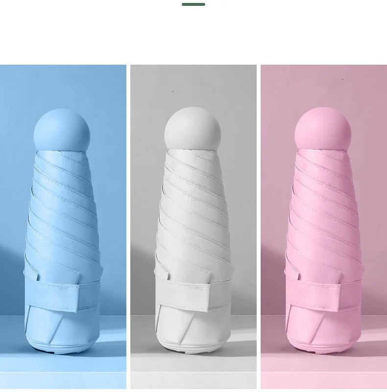 Capsule Umbrella Sunny and Rainy Dualuse Rainproof Wind-resistant Sun Protection Outdoor Traveling Portable Mini Umbrella Zpaxo