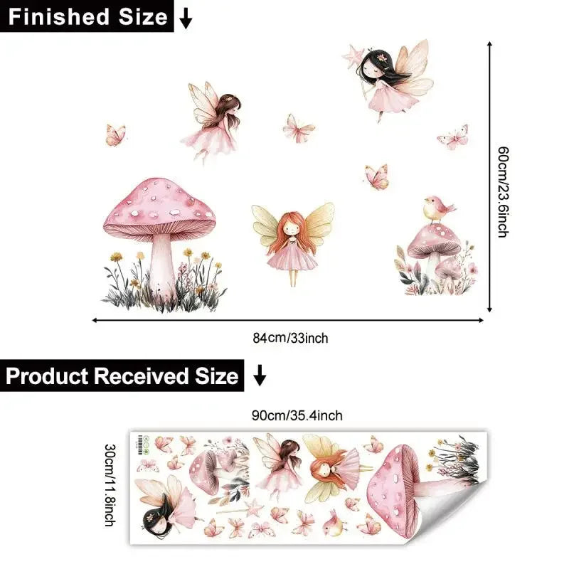 Cute Fairy Reading Wall Sticker For Baby Girls Nursary Room Kids Room Background Children's Room Wall Decals Zpaxo A1