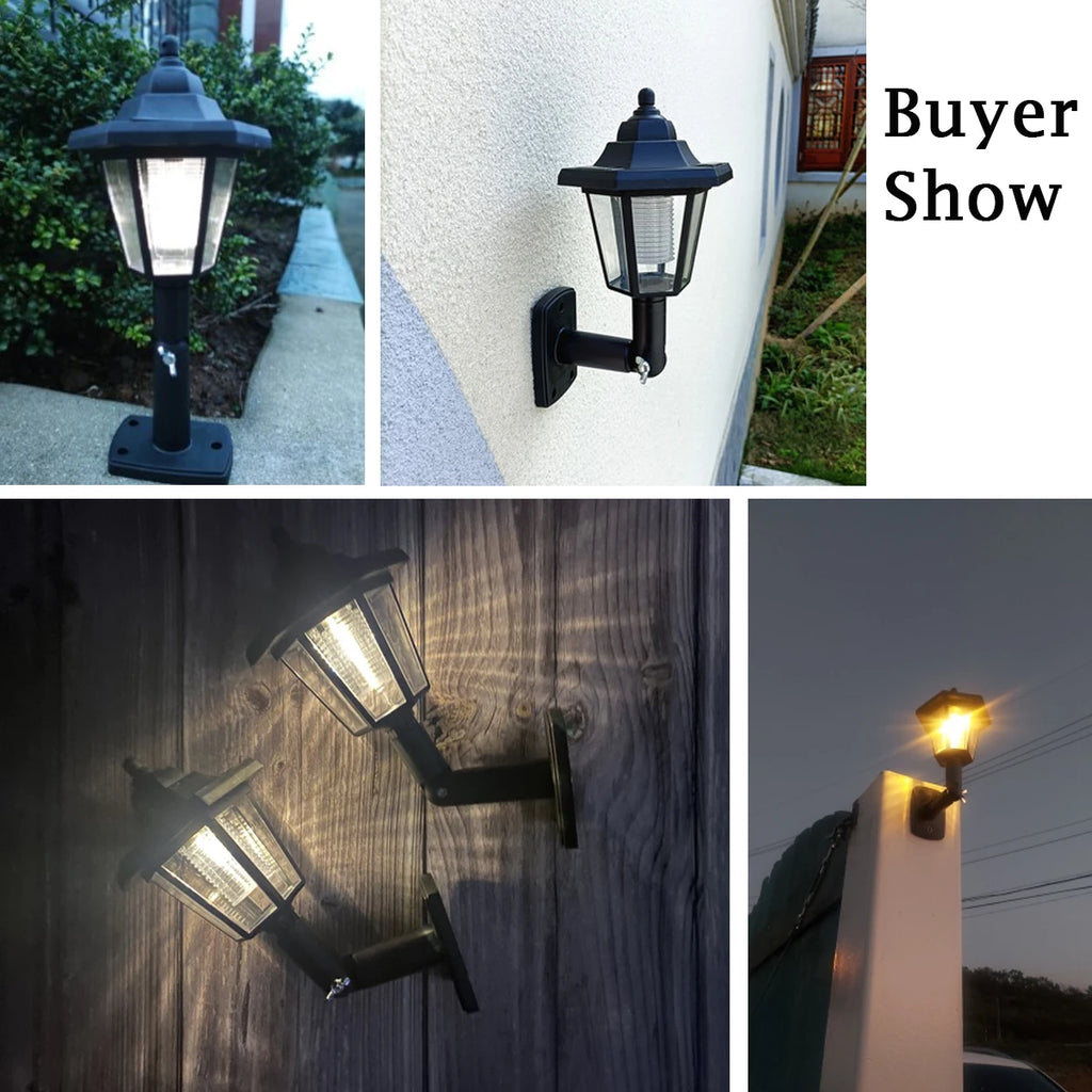 Retro Solar LED Wall Lantern – Waterproof Outdoor Garden Light