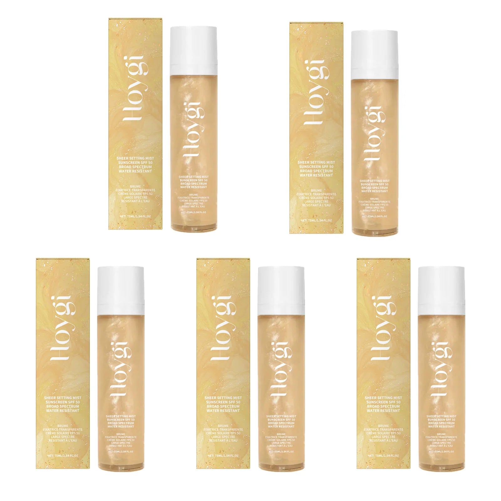 Hoygi SPF 50+ Makeup Setting Spray – Oil Control Face Mist Makeup Setting Spray Zpaxo 5 x 75ml Boxed