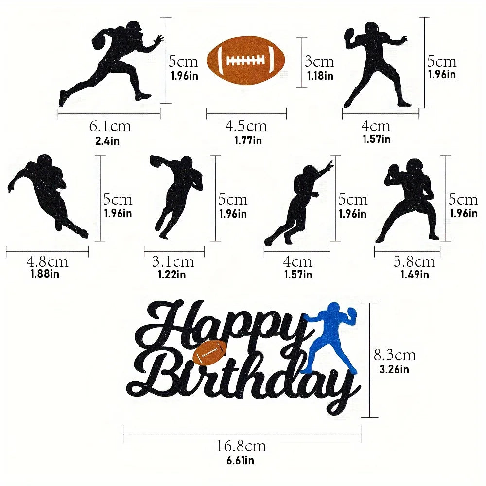 Rugby Cake Insert Sports Theme Birthday Decoration Large Card Topper
