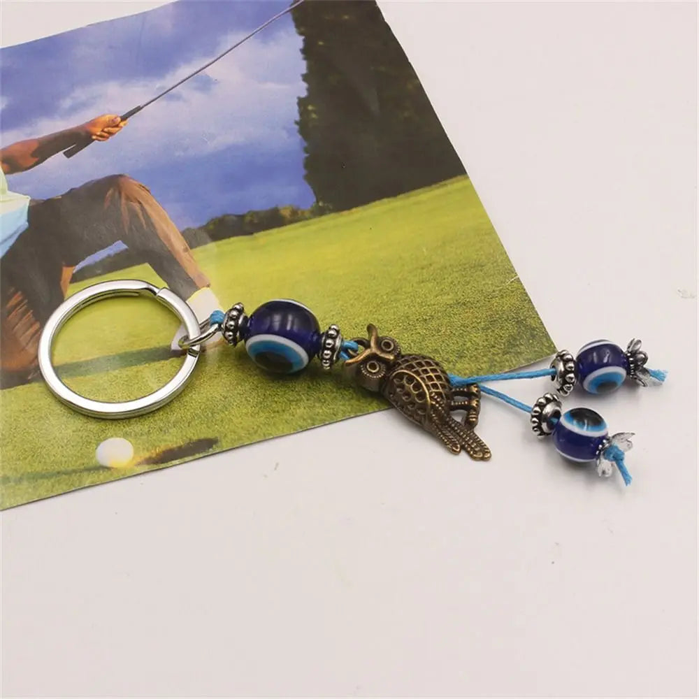 Fashion Blue Color Lucky Eye Keychain Hasma Hand Owl Keys Evil Eye Keyring Key Holder Bag Charm Fatima Hand Pendant Jewelry Gift Zpaxo Owl
