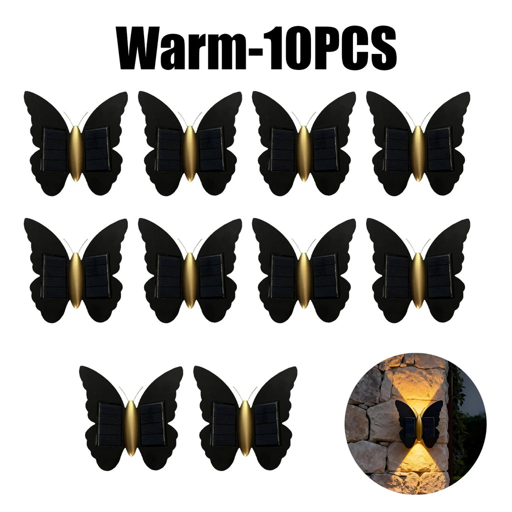 Solar Butterfly Wall Light Outdoor Modern Minimalist Design Stair