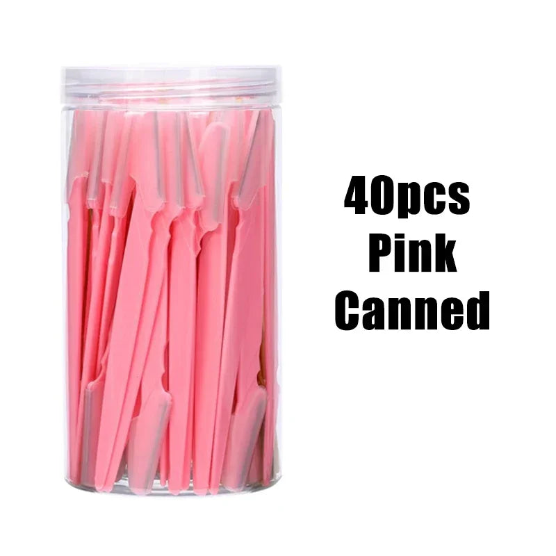 5 10 30 40 Eyebrow Razors Facial Eye Brow Trimmer Multifunction Hair Zpaxo 40pcs-Pink-Canned