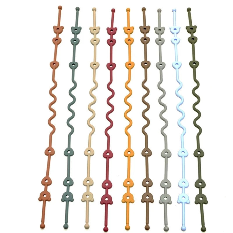 Baby Pacifier Chain with Silicone Holder Silicone Pacifier Clip Safety Straps Stroller & Highchair Accessories Durable X90C Zpaxo