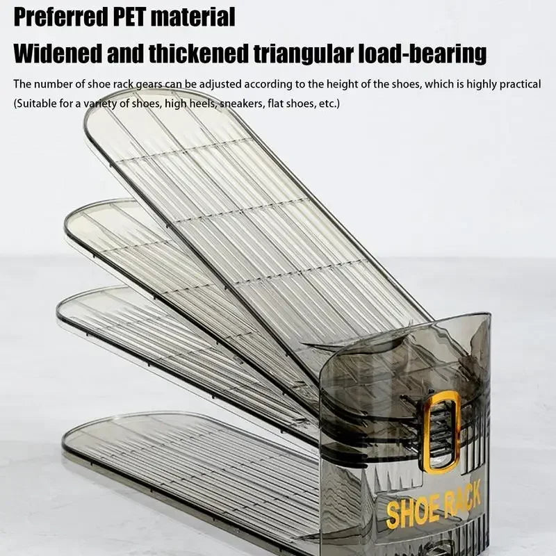 10Pcs Transparent Shoe Storage Artifact Shoe Box, Shoe Cabinet, Layered Storage Box, Double-layer Shoe Rack, Folding Shoe Rack Zpaxo
