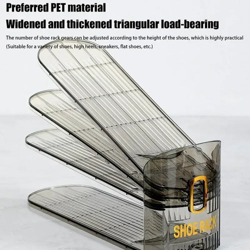10Pcs Transparent Shoe Storage Artifact Shoe Box, Shoe Cabinet, Layered Storage Box, Double-layer Shoe Rack, Folding Shoe Rack Zpaxo