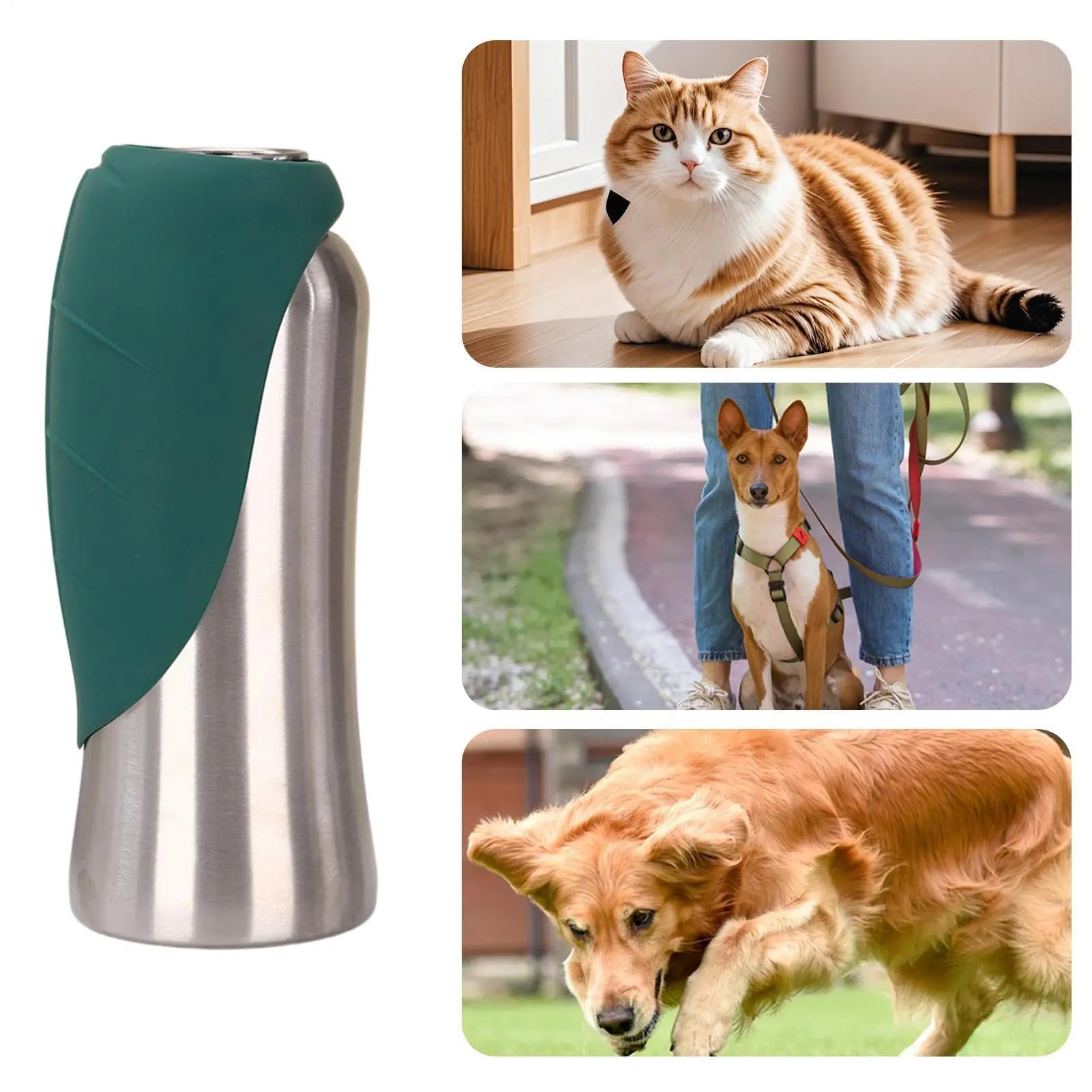 Dog Water Bottle Portable Handle Large Stainless Steel Cup Travel