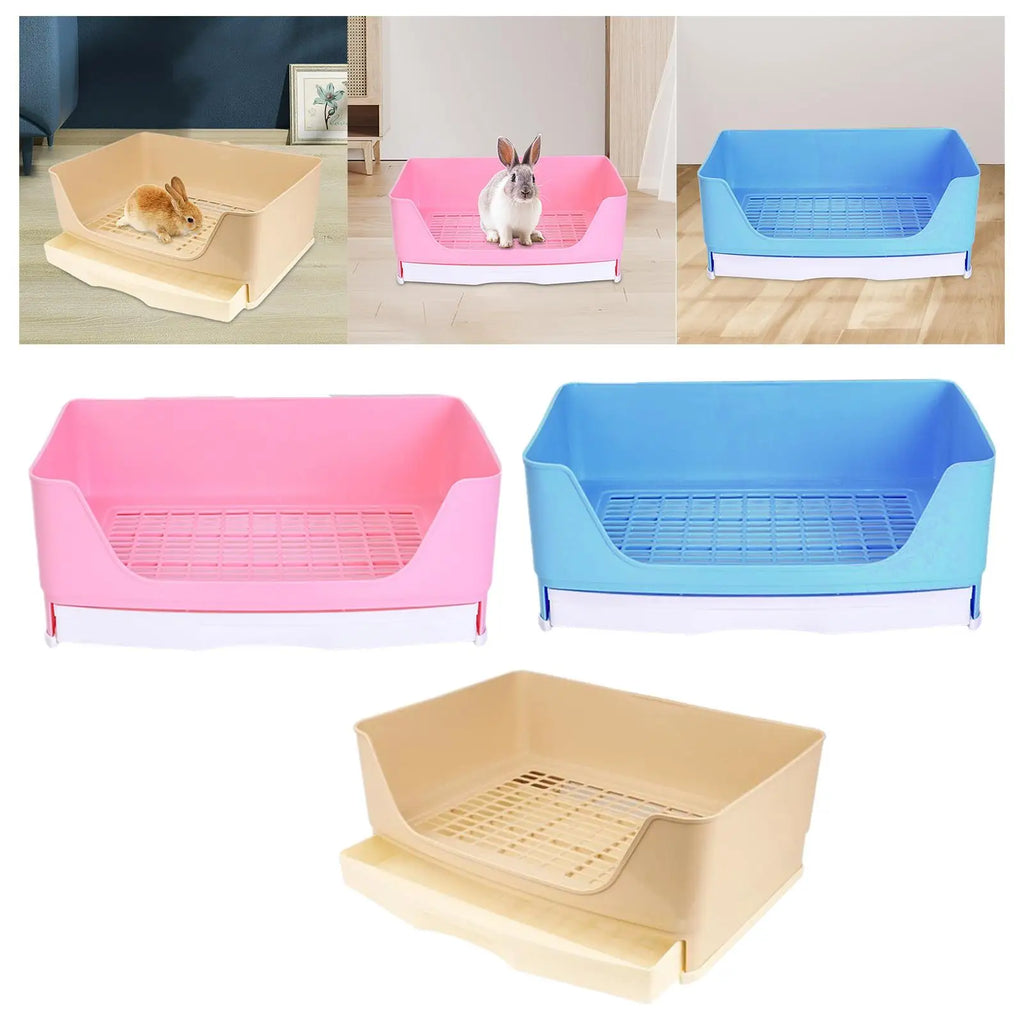 Rabbit Litter Box Portable Non Slip Bottom Pan Bunny Potty Trainer Corner for Chinchillas Ferrets Small Animals Pet Accessories Zpaxo