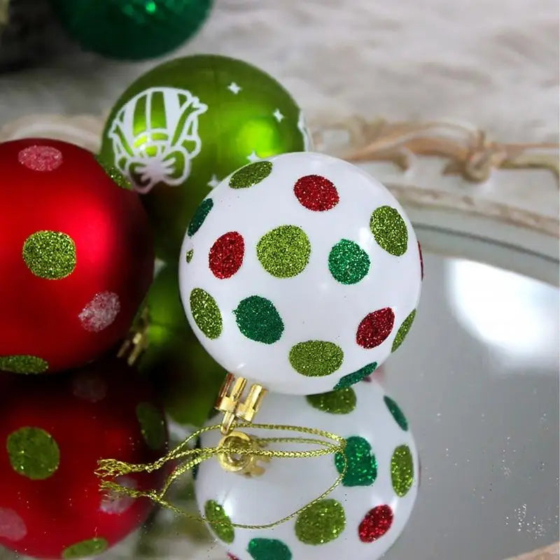 Christmas Tree Baubles Hand Painted Art Plastic Ball Holiday Party