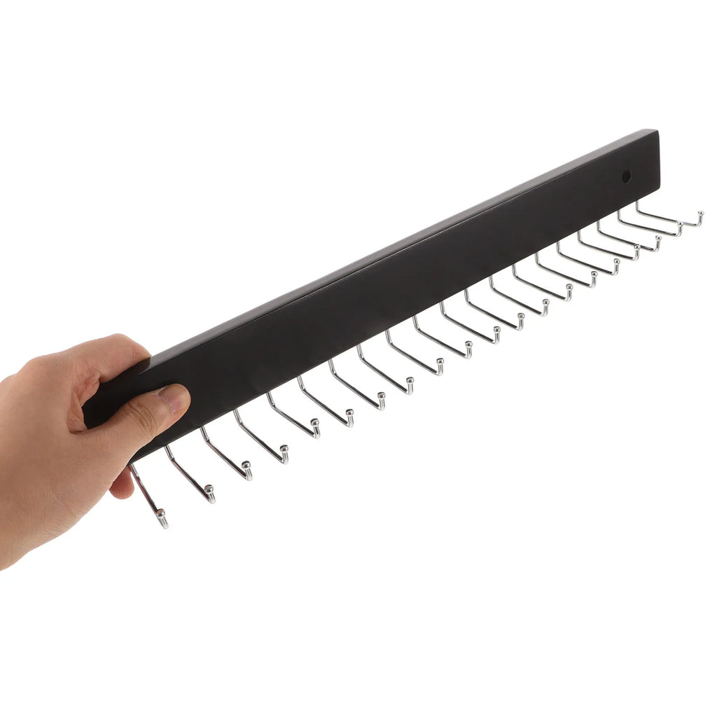 Wall Mounted Belt Hanger Tie Rack Wooden Metal Organizer Scarf