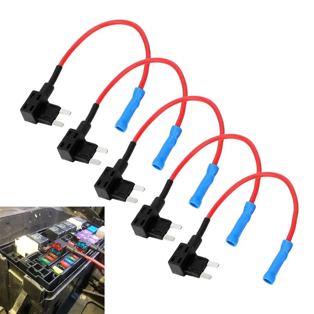 Mini Micro Blade Fuse Tap 12V Car Add-a-circuit Adapter ATM APM Box Zpaxo Black