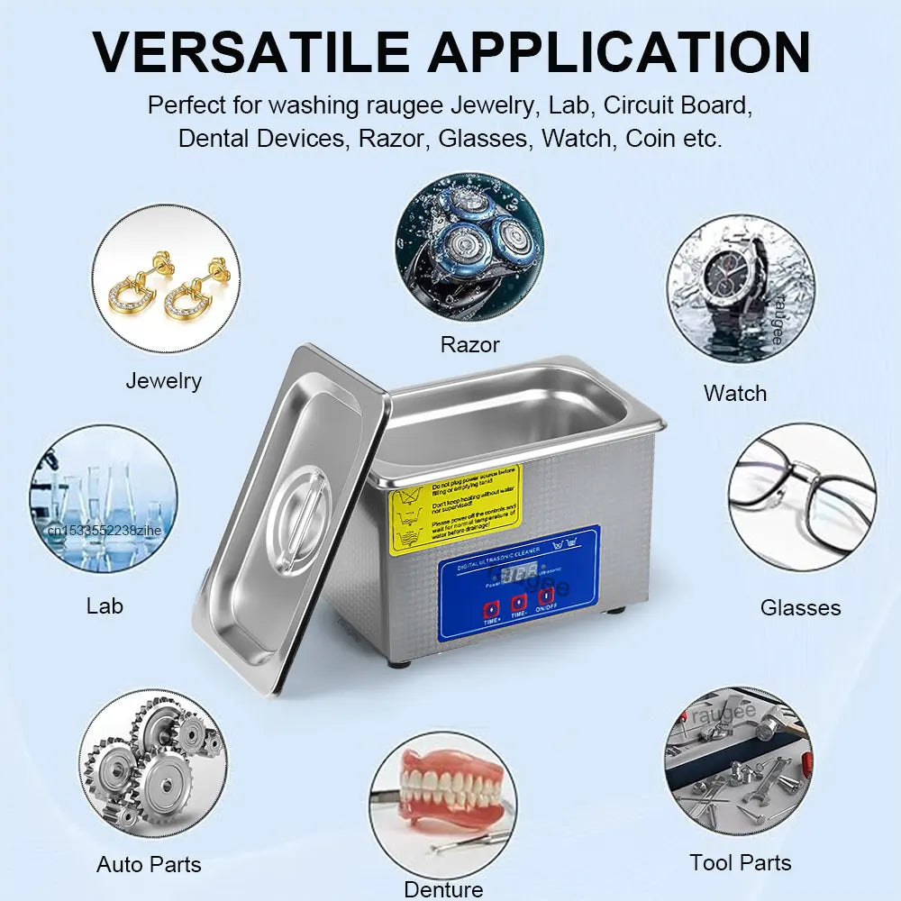 Ultrasonic Cleaner Ultrasound Cleaning Machine Glasses Jewelry 40KHZ