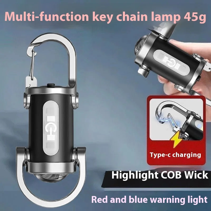 ESMARTER 800-Lumen EDC Keychain Flashlight – 7 Modes USB-C