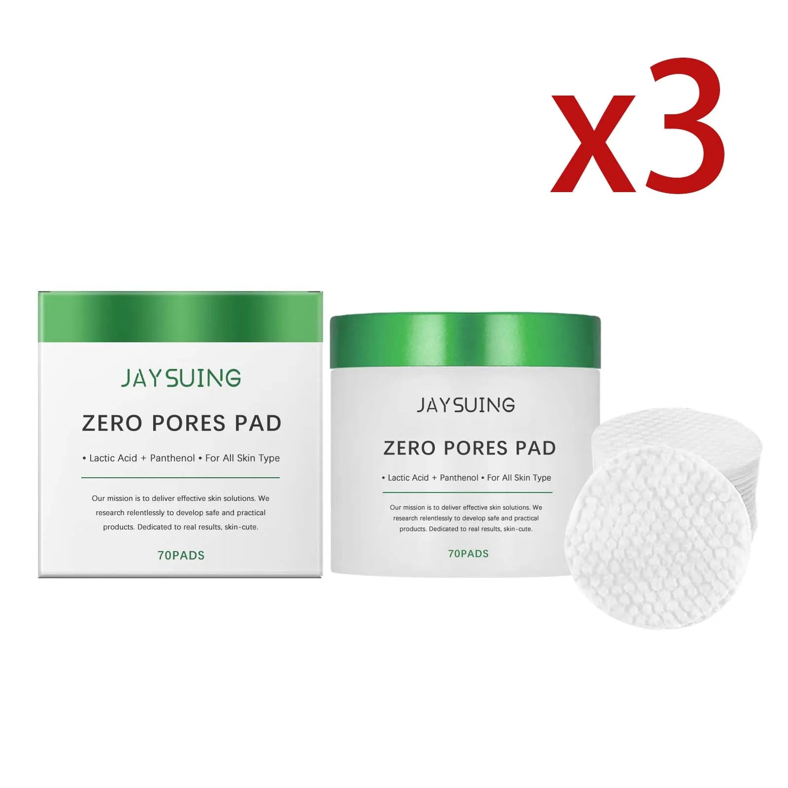 Salicylic Acid Exfoliating Facial Pads – 70ct Pore Cleansing Facial Exfoliating Pads Zpaxo 3x70Pads