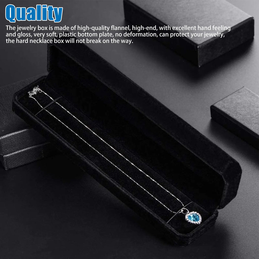 Long Flannel Chain Necklace Box Jewelry Pendant Display Stand Storage