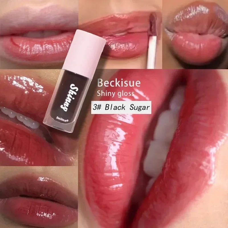 Mirror Lip Glaze Jelly Black Oil Water Gloss Moisturizing Translucent