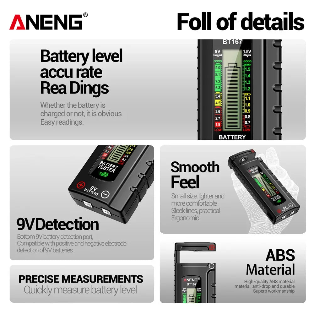 ABS Plastic Level Detector ANENG BT167 Battery Measure