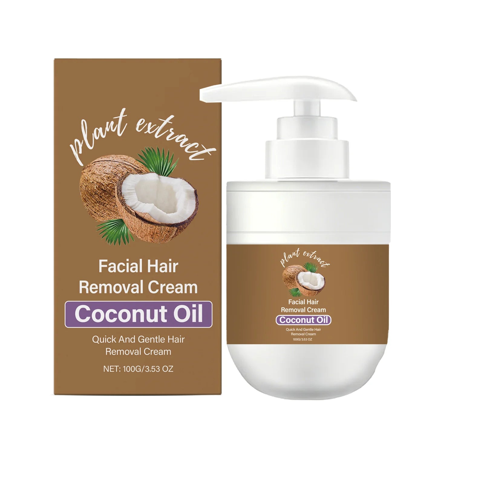 Coconut Hair Removal Cream – Painless & Gentle Depilatory Hair Removal Cream Zpaxo 100g Boxed