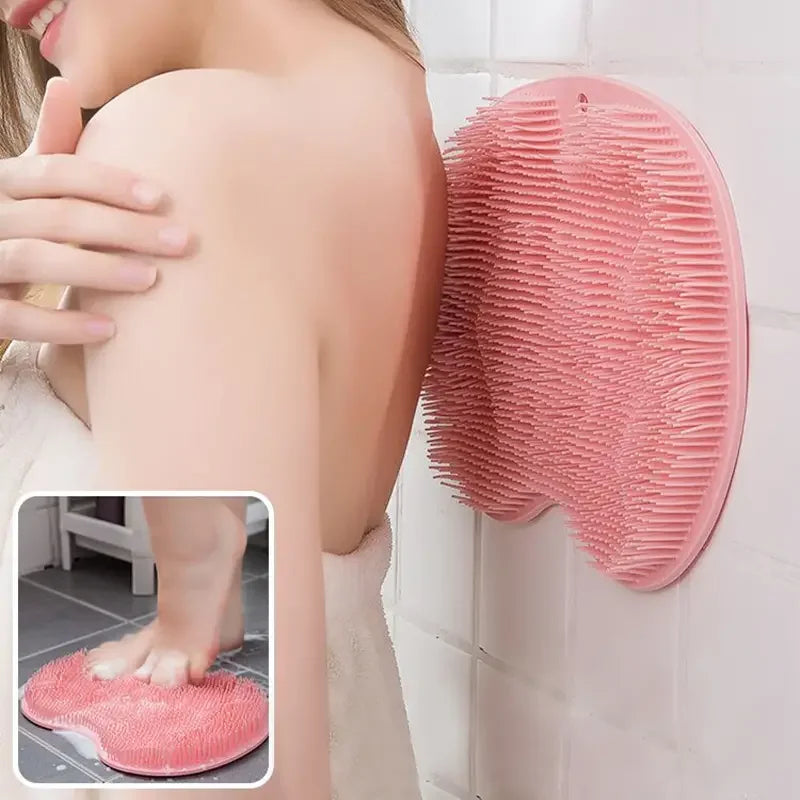 Non-Slip Shower Foot Washing Mat - Clean Bath Exfoliating Mat for Home Spa and Bathroom Plaid Zpaxo