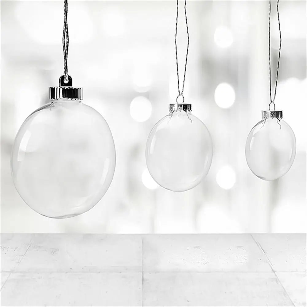 Clear Oval Plastic Ball Ornaments | DIY Paintable Xmas Globes