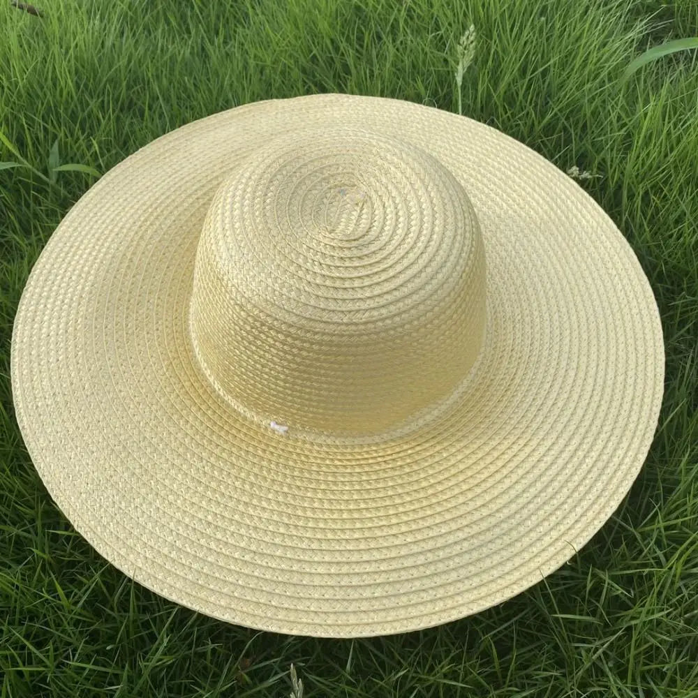Summer Simple Straw Hats Women Men Wide Brim Beach Sun Hat Uv Protection Fishing Caps Farm Straw Hat With Windproof Rope Panama Zpaxo