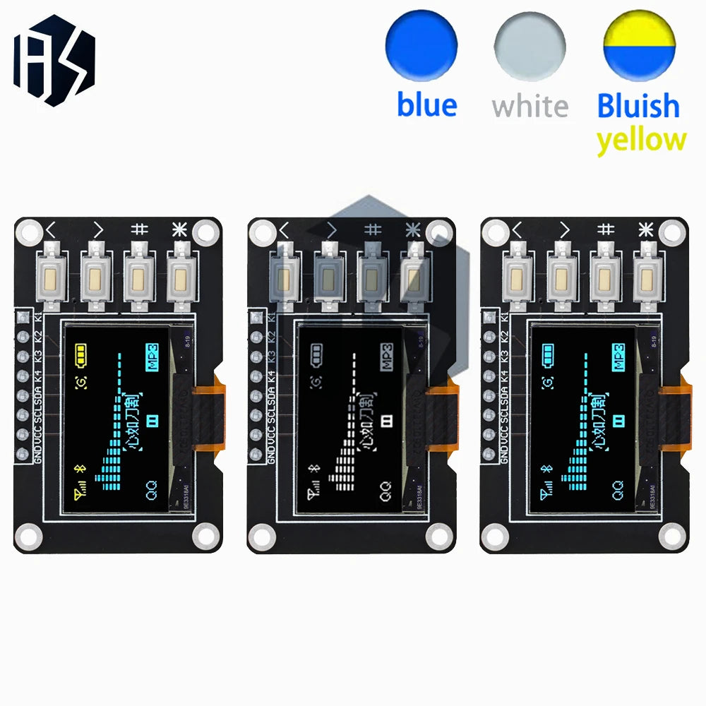 Product OLED IIC White YELLOW BLUE 12864 Display 4x4 Key I2C SSD1315 Zpaxo