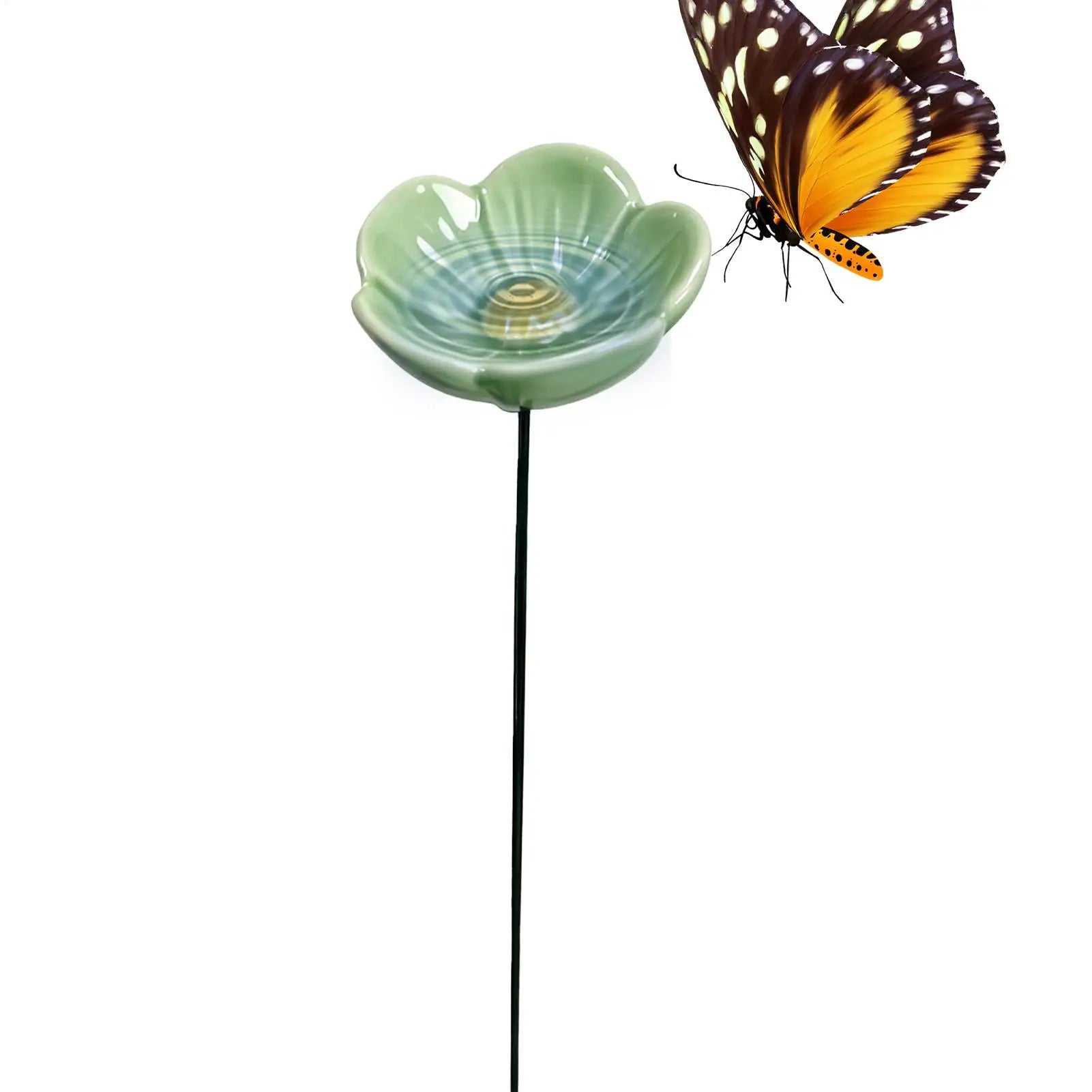 Ceramic Bee Watering Station – Flower Garden Stake & Bird Bath Bee Watering Station Zpaxo