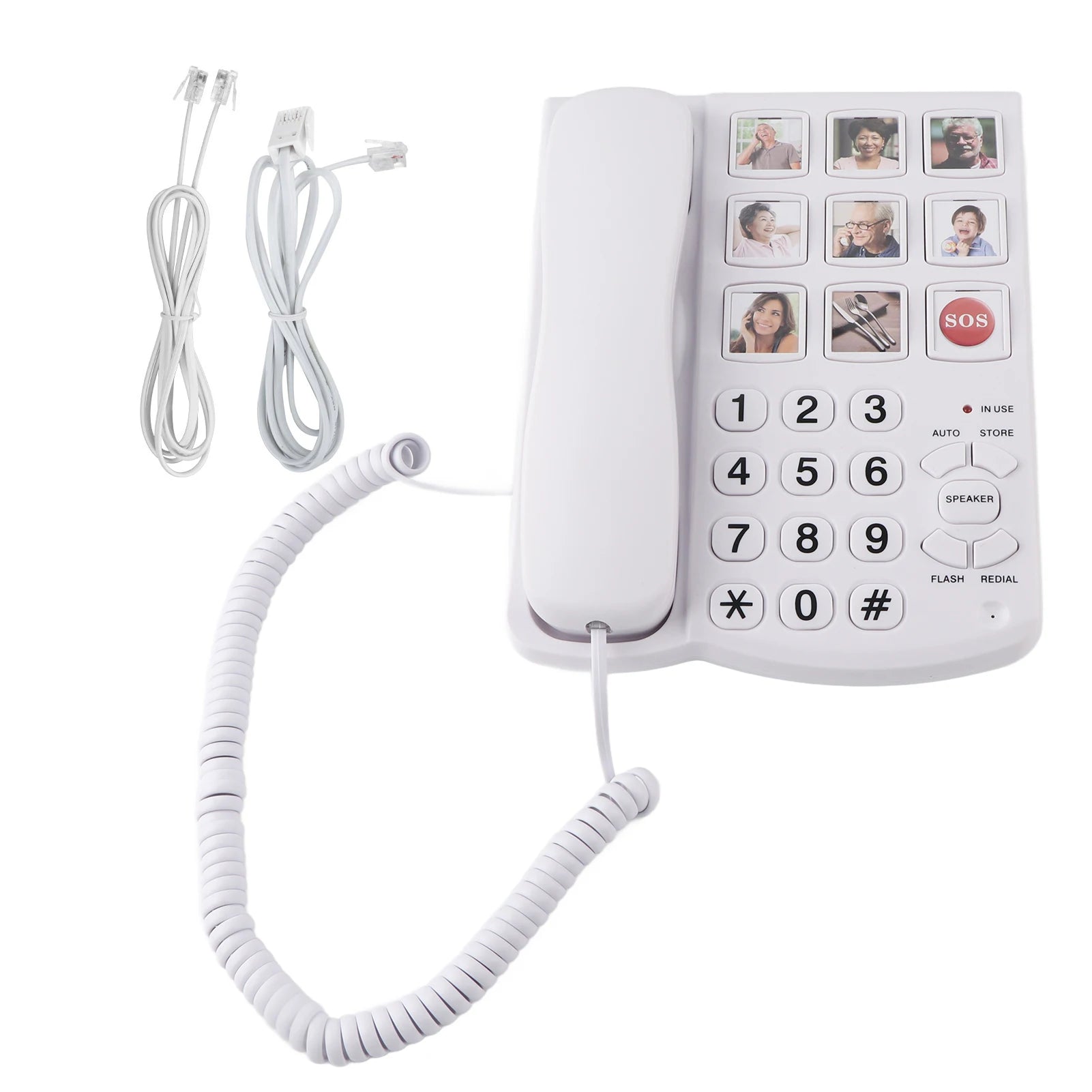 LD 858HF Big Button Telephone Amplified Photo Memory Corded Landline