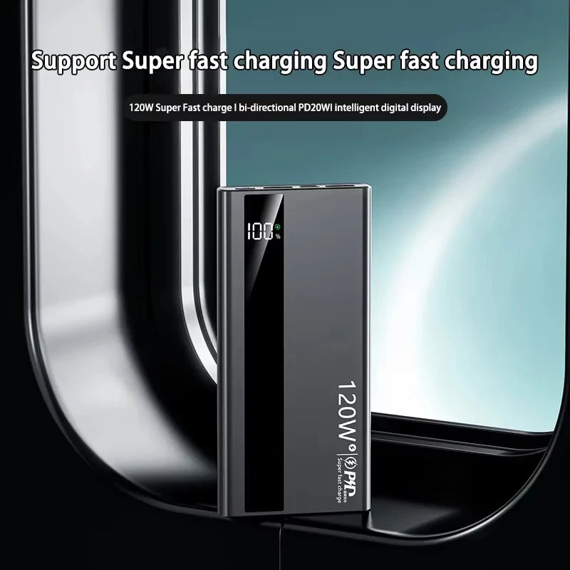 500000mAh High Capacity Power Bank 120W Super Fast Charging Power Bank Portable Battery Charger For iPhone Samsung Huawei Zpaxo