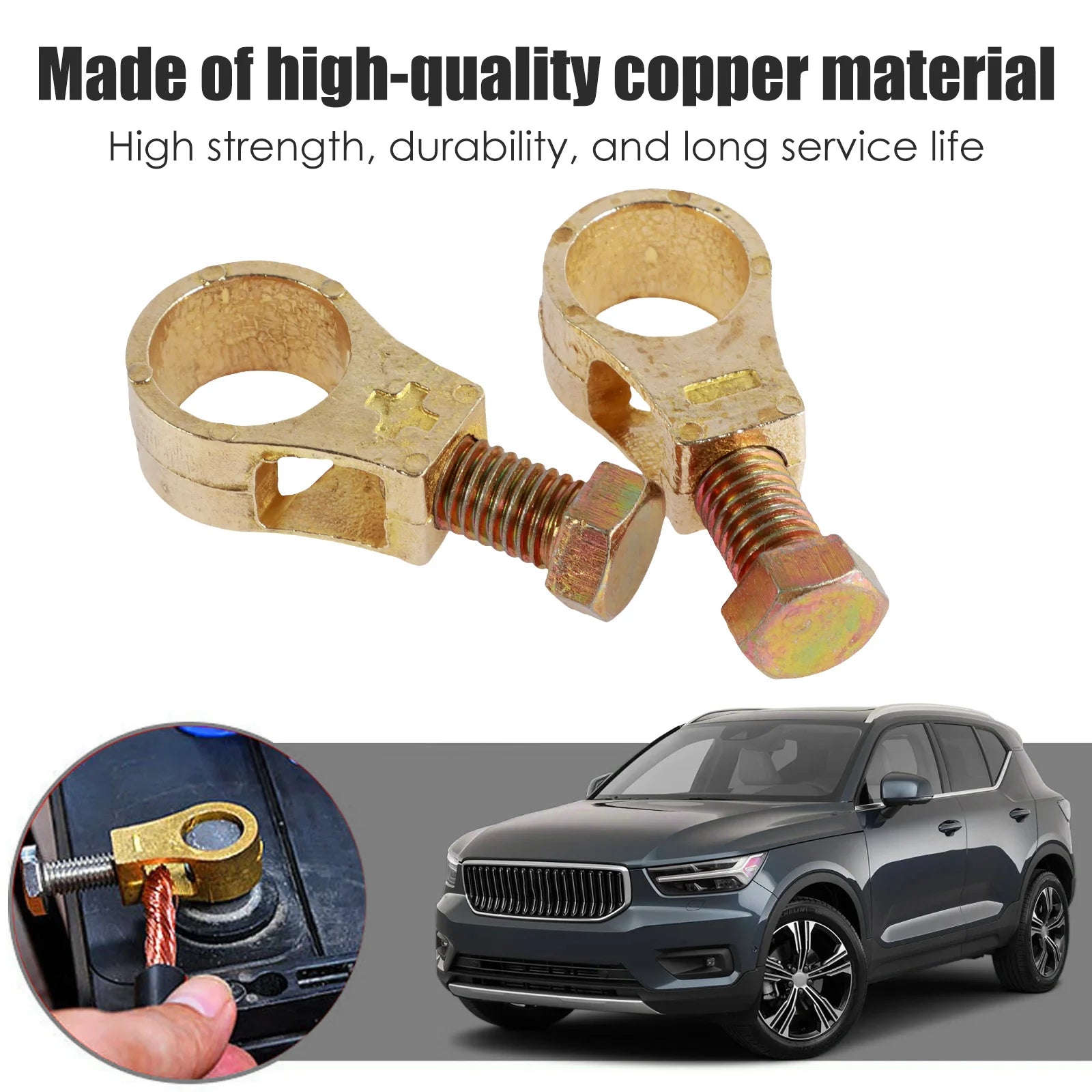 10/20Pcs Car Battery Terminal Connector Clip Pure Copper Heavy-duty Battery Connection Clamp Durable for Van Boat Truck Caravan Zpaxo