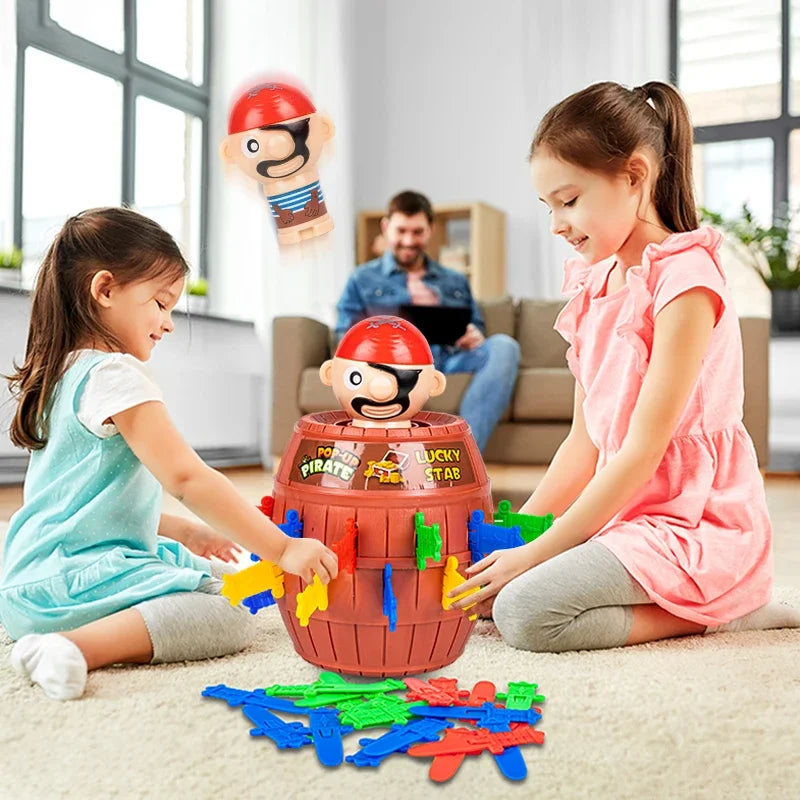 Funny Pirate Barrel Toy Sword Stab Jumping Game Board Children
