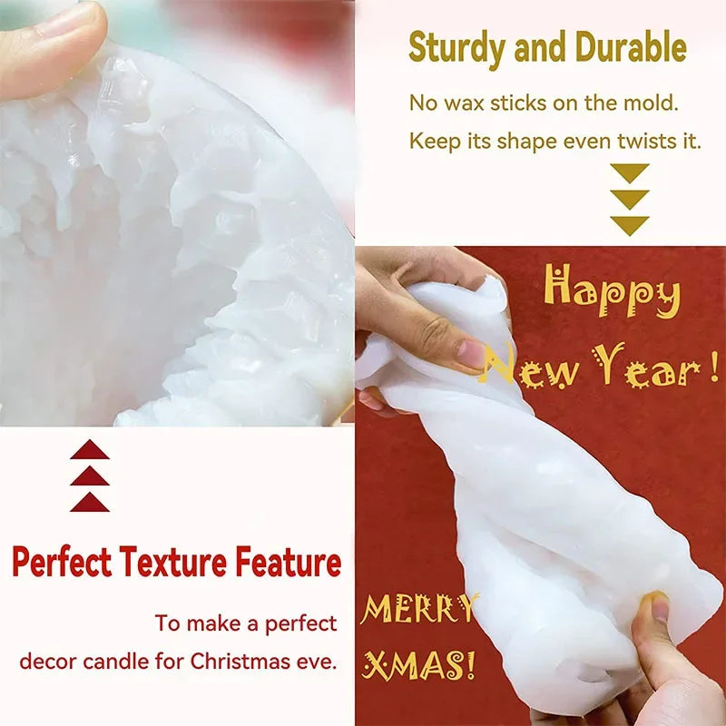 3D Tree Shaped Candle Silicone Mold Xmas Pine Molds Making Wax Soap