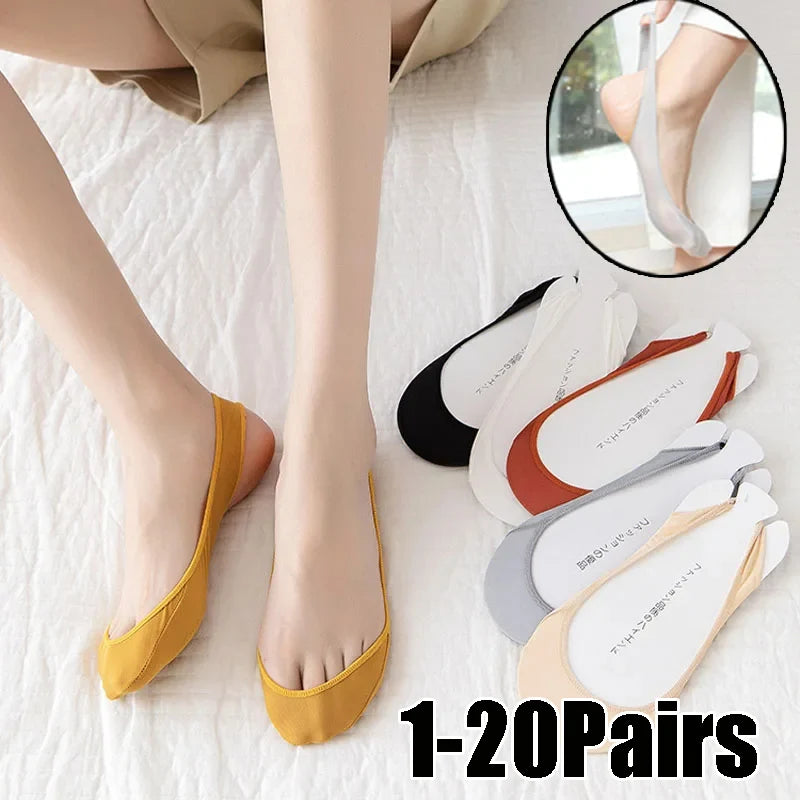 Invisible Silicone Anti-slip Short Socks Summer Ice Silk Ultra-thin