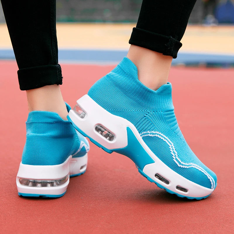Couples Flying Knit Casual Sports Shoes Mesh Lightweight Running Zpaxo