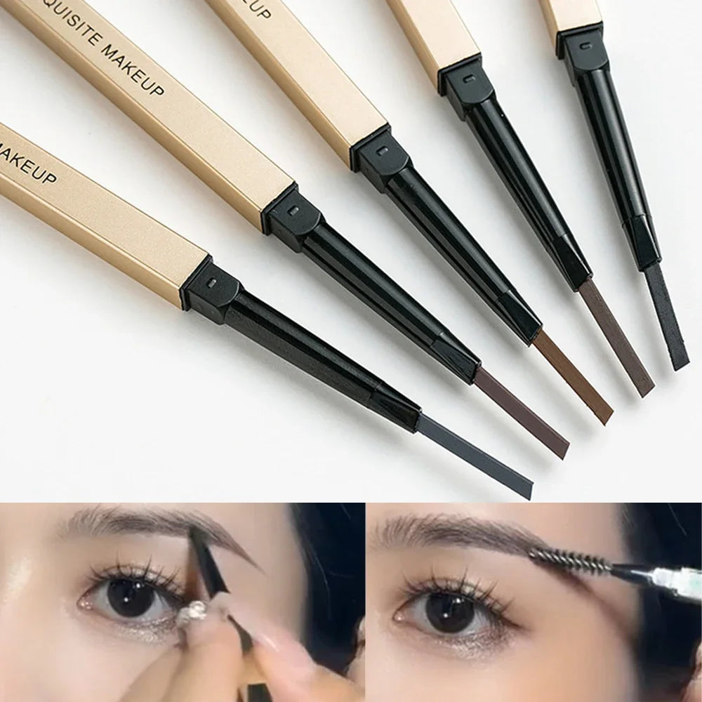 5 Colors Brush Double Head Eyebrow Pencil Waterproof Smooth Stick Zpaxo
