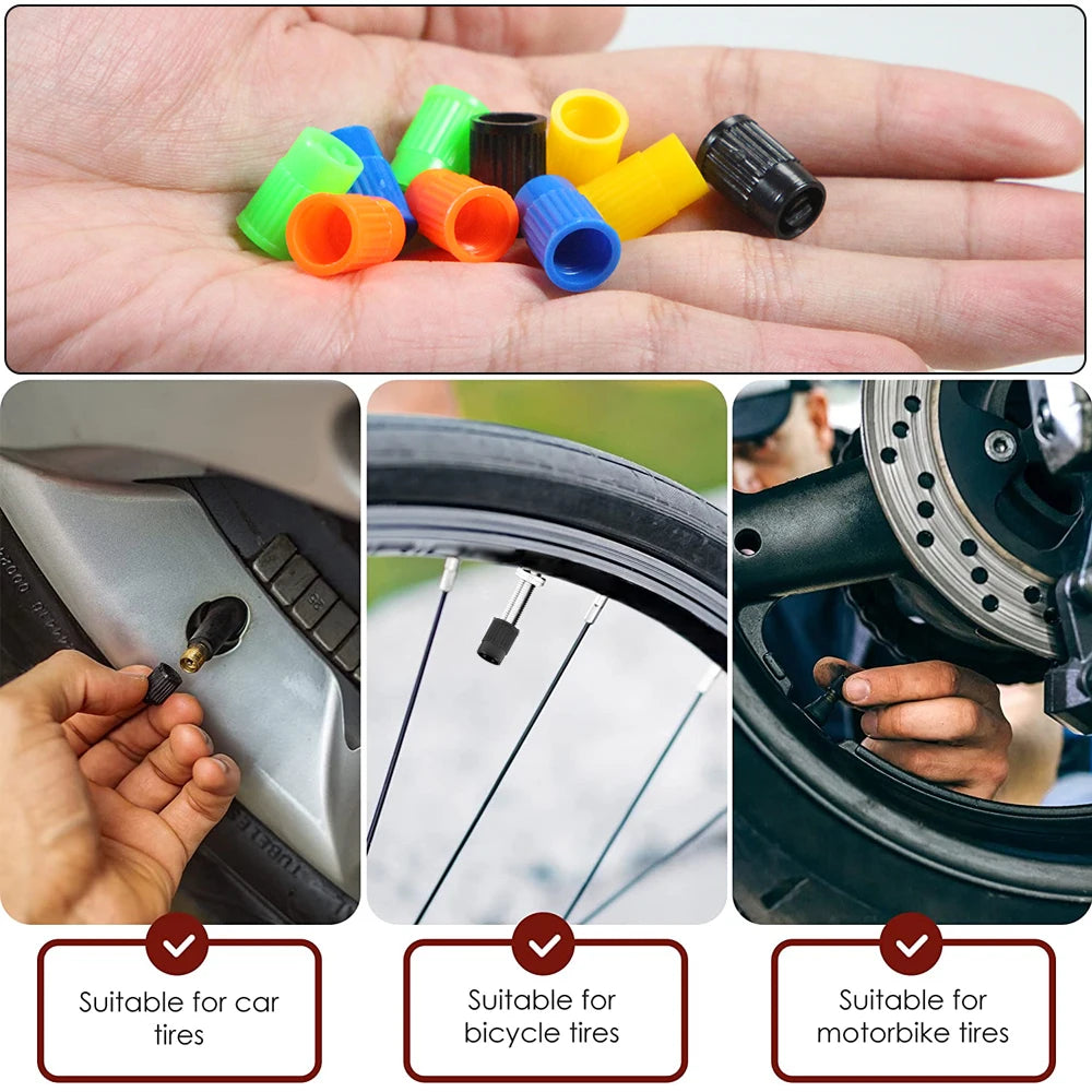 10-Pack Universal Plastic Tyre Valve Stem Caps – Car, Bike & Truck